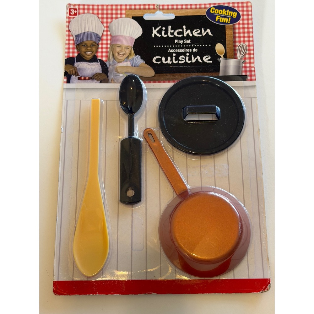 Kitchen Play Set 4pc Pretend Cooking Pan Spatula Spoon Greenbrier International